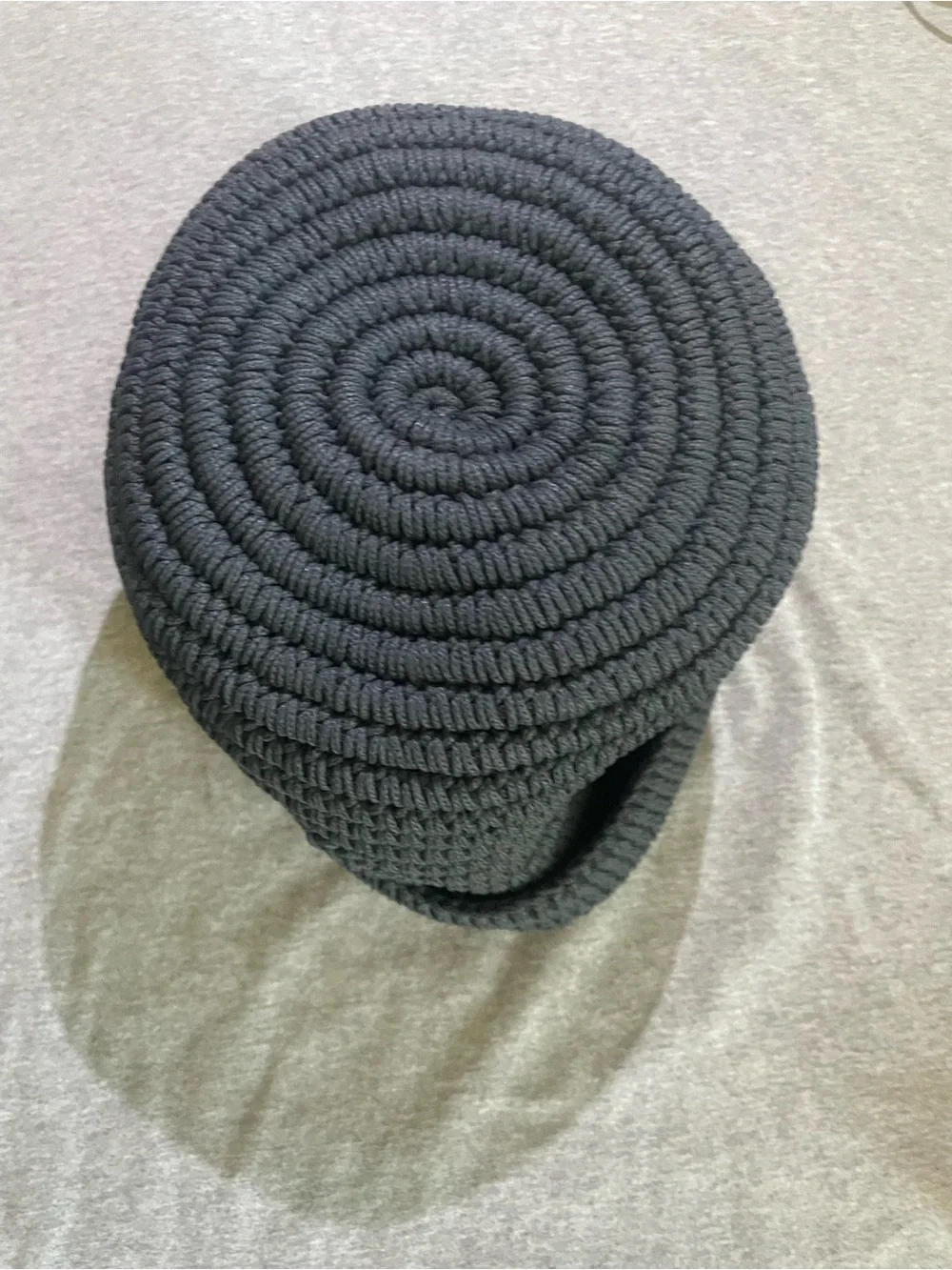 Ribbed Knit Black Men's Beanie Hat